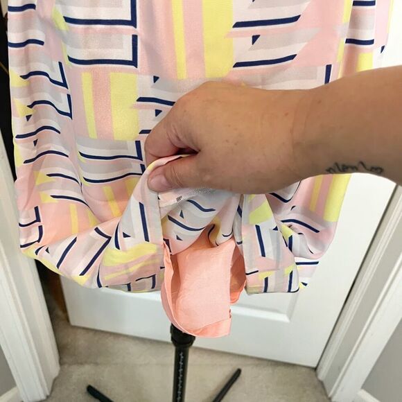 J. Crew Factory Art Deco Art to Wear Colorful Abstract Sleeveless Lined Dress - Picture 7 of 11